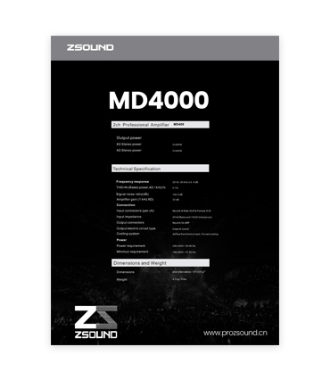 ZSound MD4000 Spec Sheet